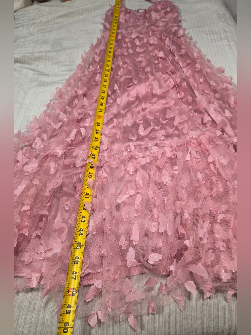 Formal Butterfly Applique A-Line Dress - Picture 5 of 9